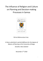 The Influence of Religion and Culture on Planning and Decision-making Processes in Samoa