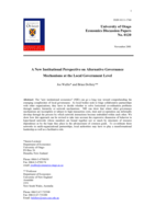 A new institutional perspective on alternative governance mechanisms at the local government level