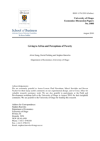 Giving to Africa and Perceptions of Poverty
