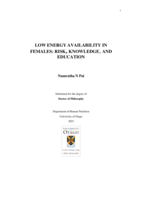 Low energy availability in females: Risk, knowledge, and education