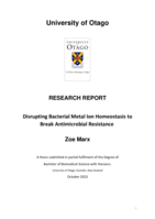 Disrupting Bacterial Metal Ion Homeostasis to Break Antimicrobial Resistance