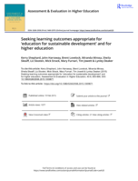Seeking learning outcomes appropriate for ‘education for sustainable development’ and for higher education