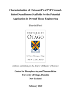 Characterisation of Chitosan/PVA/PVP Crossed- linked Nanofibrous Scaffolds for the Potential Application in Dermal Tissue Engineering