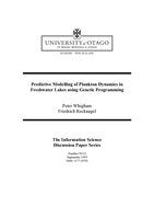Predictive modelling of plankton dynamics in freshwater lakes using genetic programming