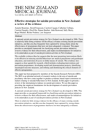 Effective strategies for suicide prevention in New Zealand: A review of the evidence