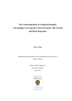The Contextualisation of Technical Demands: A Developing Lyric Soprano's First Encouter with Verismo and Slavic Repertoire