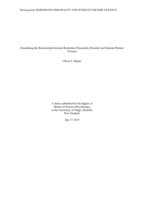Elucidating the Relationship between Borderline Personality Disorder and Intimate Partner Violence