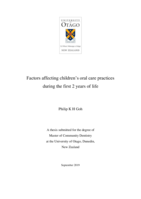 Factors affecting children’s oral care practices during the first 2 years of life