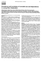Prevalence and correlates of cannabis use and dependence among young New Zealanders