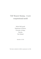 VLF Remote Sensing - A new computational model