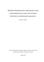 Mendelian Randomisation: Inferring the causal relationship between urate and associated biochemical and phenotypic parameters