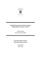 Establishing dynamic trust in virtual organization by means of MAS