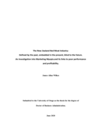 The New Zealand red meat industry: Defined by the past, embedded in the present, blind to the future. An investigation into marketing myopia and its links to poor performance and profitability