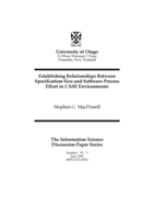Establishing relationships between specification size and software process effort in CASE environments