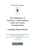 The importance of Antarctica: Understanding values for science communication