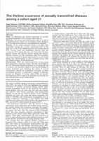 The Lifetime Occurrence Of Sexually Transmitted Diseases Among A Cohort Aged 21