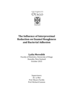 The Influence of Interproximal Reduction on Enamel Roughness and Bacterial Adhesion