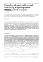 Parenting Adopted Children and Supporting Adoptive Parents: Messages from Research