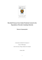 Microbial proteases from gelatin production system for the degradation of keratin-containing materials