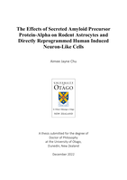 The effects of secreted amyloid precursor protein-alpha on rodent astrocytes and directly reprogrammed human induced neuron-like cells