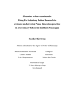 El camino se hace caminando: Using Participatory Action Research to evaluate and develop Peace Education practice in a Secondary School in Northern Nicaragua