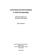 Land Snail and Soil Analysis in Atoll Archaeology; with Special Reference to Atafu Atoll, Tokelau Islands