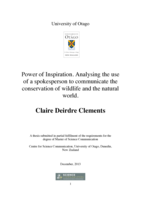 Power of Inspiration. Analysing the use of a spokesperson to communicate the conservation of wildlife and the natural world.