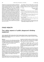 Two Safety Aspects Of Public Playground Climbing Equipment