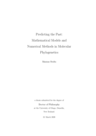 Predicting the past: Mathematical models and numerical methods in molecular phylogenetics