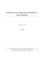 Indicators for congenital anomalies in New Zealand