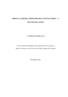 HRM In Academia: From Strategy To Enactment - A Multilevel Study