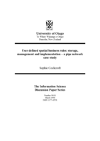 User defined spatial business rules: storage, management and implementation — a pipe network case study