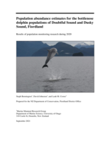 Annual Fiordland bottlenose dolphin monitoring report: 2020