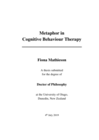 Metaphor in Cognitive Behaviour Therapy