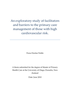 An exploratory study of facilitators and barriers to the primary care management of those with high cardiovascular risk