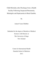 Child Mortality after Discharge from a Health Facility Following Suspected Pneumonia, Meningitis and Septicaemia in Rural Gambia