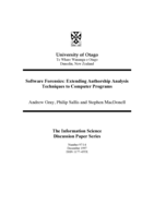 Software forensics: extending authorship analysis techniques to computer programs