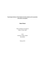 Psychological distress in New Zealand university students and its association with alcohol consumption