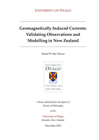 Geomagnetically Induced Currents: Validating Observations and Modelling in New Zealand