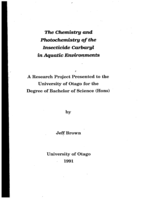 The Chemistry and Photochemistry of the Insecticide Carbaryl in Aquatic Environments
