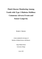 Flash Glucose Monitoring Among Youth with Type 1 Diabetes Mellitus: Cutaneous Adverse Events and  Sensor Longevity