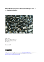 Otago Biodiversity Data Management Project Part 2: A Qualitative Report