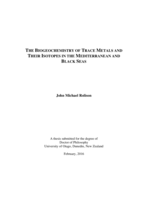 The biogeochemistry of trace metals and their isotopes in the Mediterranean and Black Seas