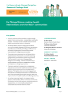 Research Findings Brief: He Pikinga Waiora: making health interventions work for Māori communities