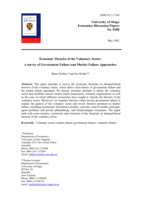 Economic theories of the voluntary sector: a survey of government failure and market failure approaches
