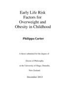 Early Life Risk Factors for Overweight and Obesity in Childhood