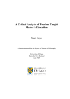 A critical analysis of tourism taught master's education