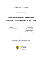 Impact of subseasonal processes on Aotearoa's southeast shelf break front
