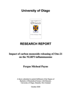 Impact of carbon monoxide releasing oCOm-21 on the NLRP3 inflammasome