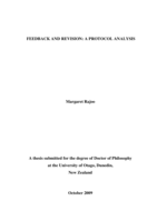 Feedback and revision: A protocol analysis